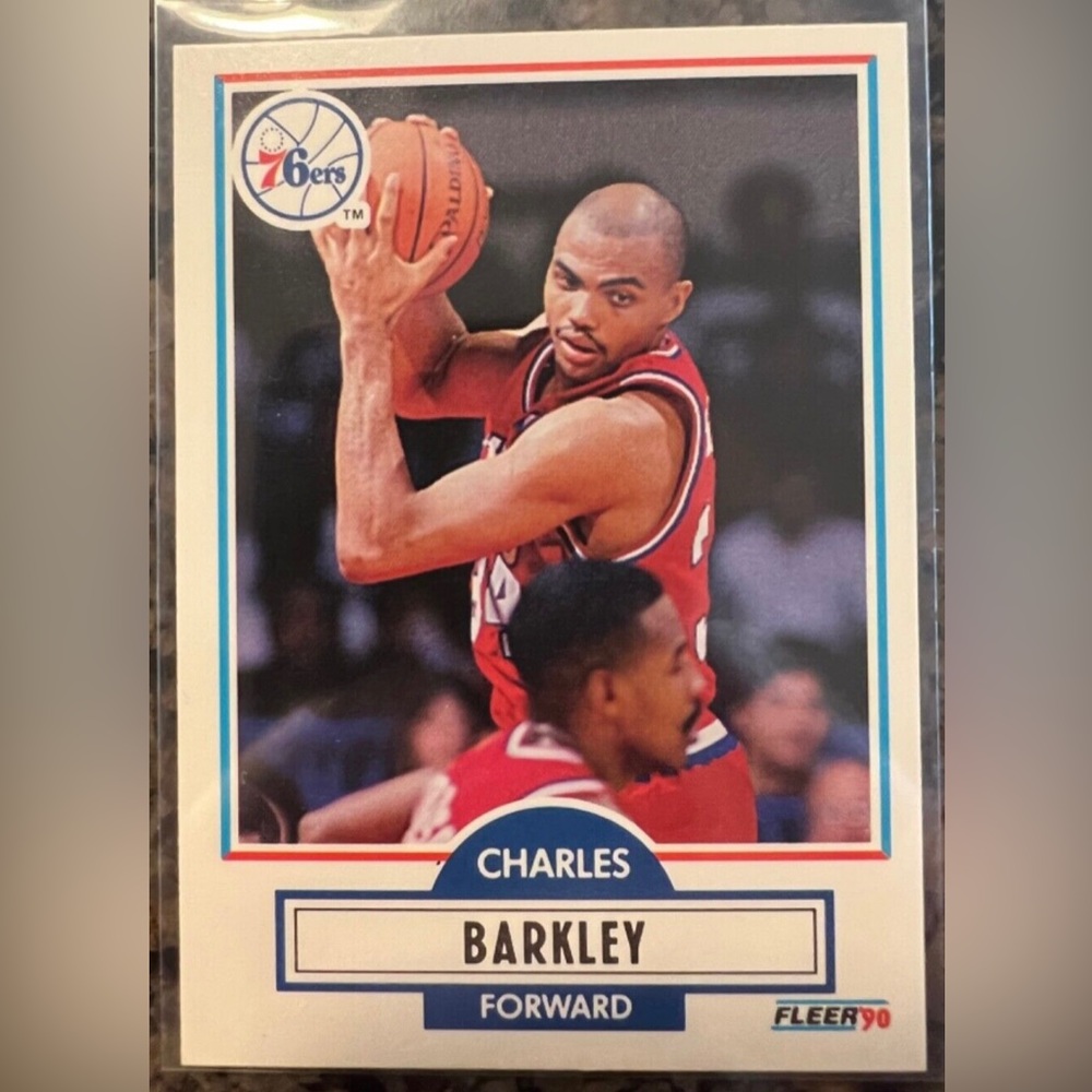 1990 FLEER CHARLES BARKLEY- MINT— RARE: ERROR .545. FG% #139 BASKETBALL CARD